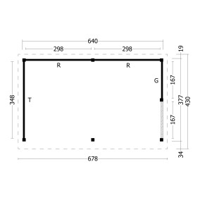  Tuindeco | Overkapping Oslo XL | Type 3 | Zwarte Wanden 211152-10